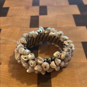 Elegant Vintage  Abalone Mother of Pearl Beaded Bracelet